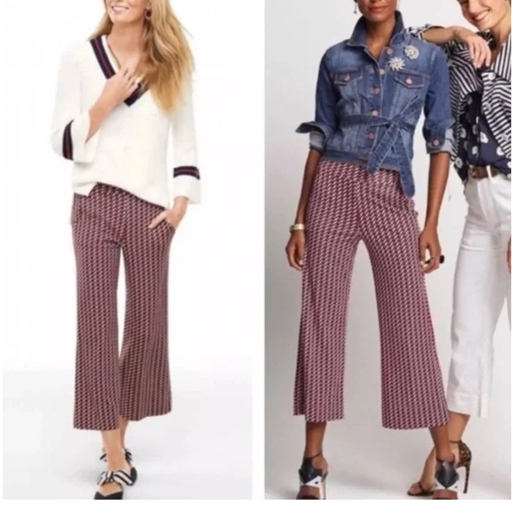 Cabi Kelly cropped Houndstooth Wide-Leg Pants